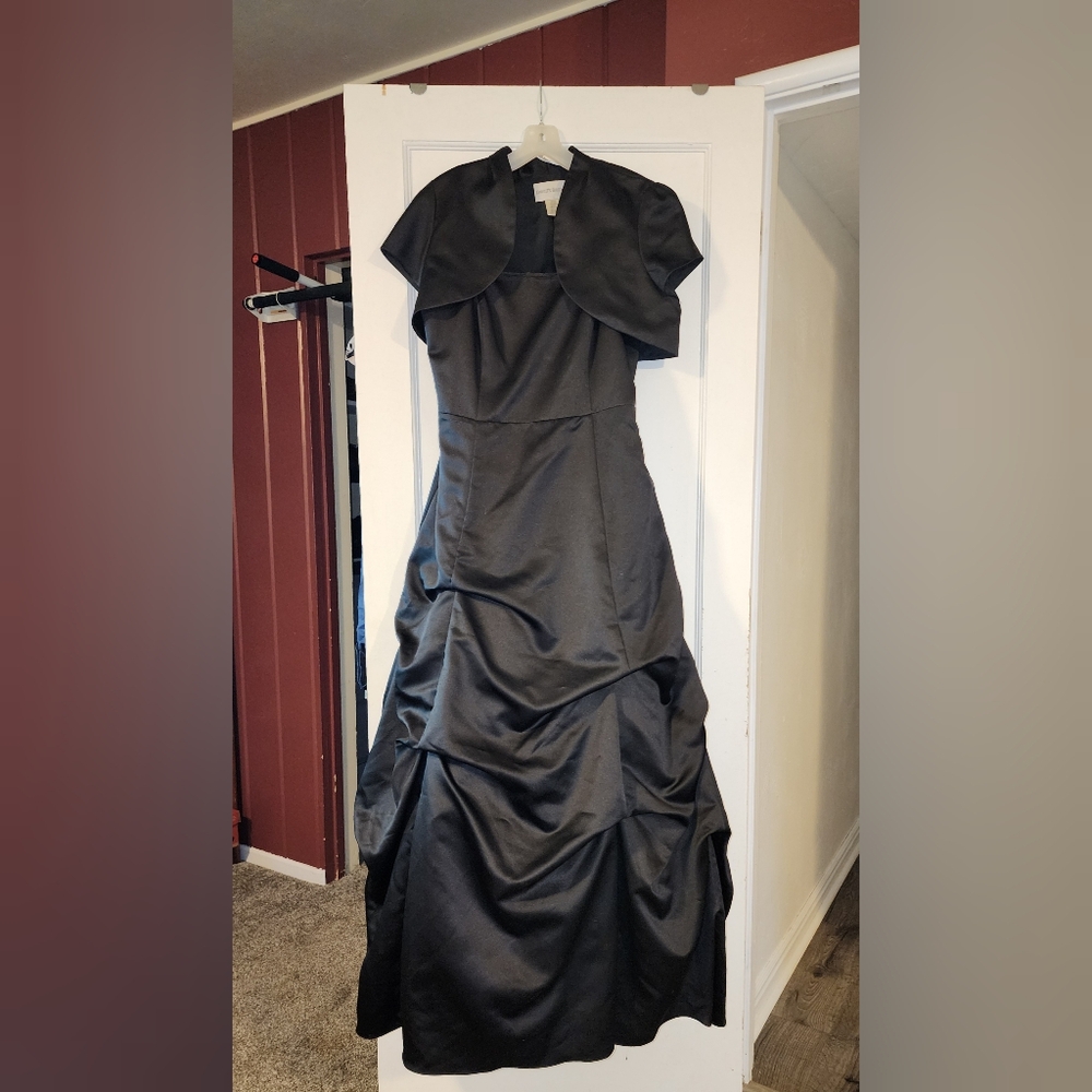 David's Bridal Strapless Black Dress